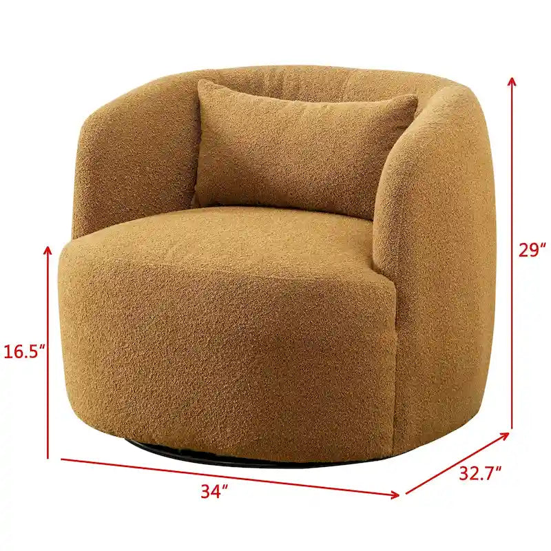 Fauteuil pivotant de 34 po de large en tissu bouclé (ensemble de 2)