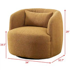 Fauteuil pivotant de 34 po de large en tissu bouclé (ensemble de 2)