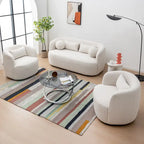 Fauteuil pivotant de 34 po de large en tissu bouclé (ensemble de 2)