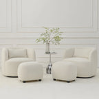 Fauteuil pivotant de 34 po de large en tissu bouclé (ensemble de 2)