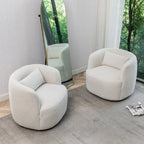 Fauteuil pivotant de 34 po de large en tissu bouclé (ensemble de 2)