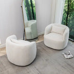 Fauteuil pivotant de 34 po de large en tissu bouclé (ensemble de 2)