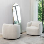 Fauteuil pivotant de 34 po de large en tissu bouclé (ensemble de 2)