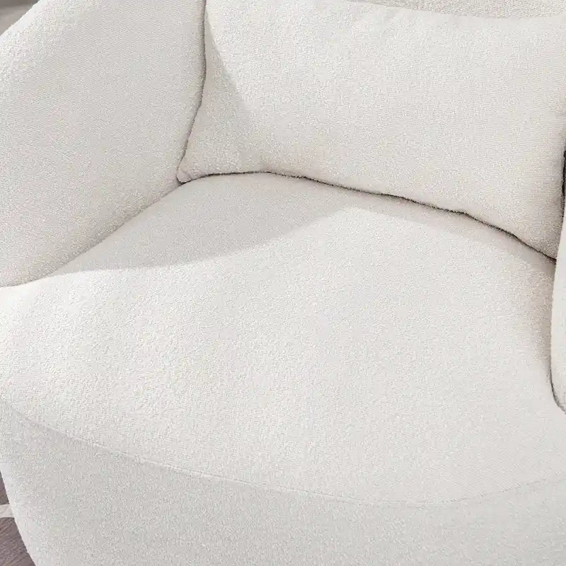 Fauteuil pivotant de 34 po de large en tissu bouclé (ensemble de 2)