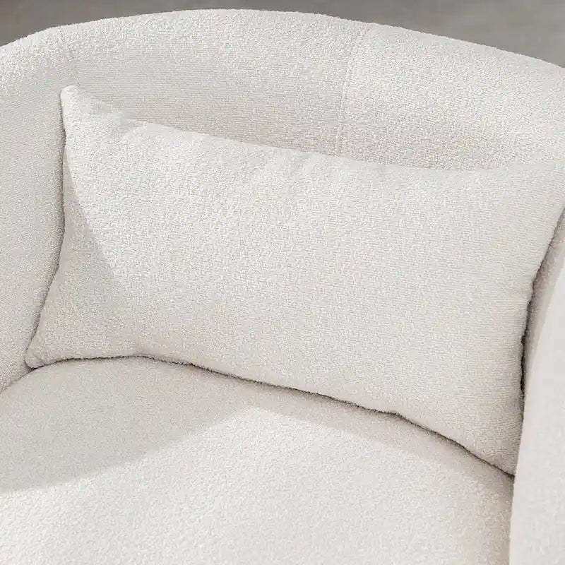 Fauteuil pivotant de 34 po de large en tissu bouclé (ensemble de 2)