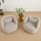 Fauteuil pivotant de 34 po de large en tissu bouclé (ensemble de 2)