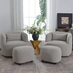 Fauteuil pivotant de 34 po de large en tissu bouclé (ensemble de 2)