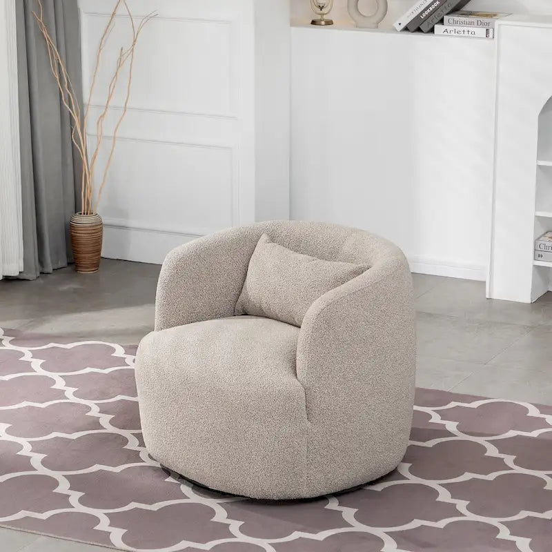 Fauteuil pivotant de 34 po de large en tissu bouclé (ensemble de 2)