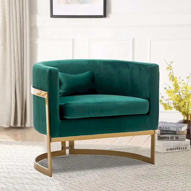 Fauteuil d'appoint, fauteuil club moderne en velours pour salon