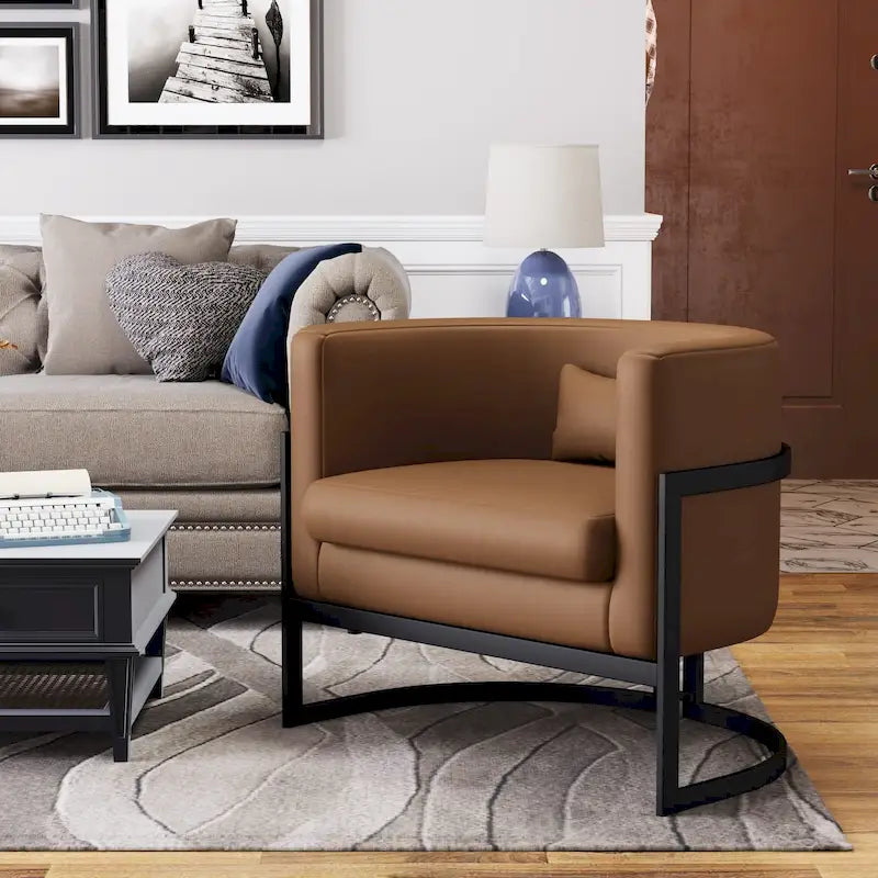 Fauteuil d'appoint, fauteuil club moderne en velours pour salon