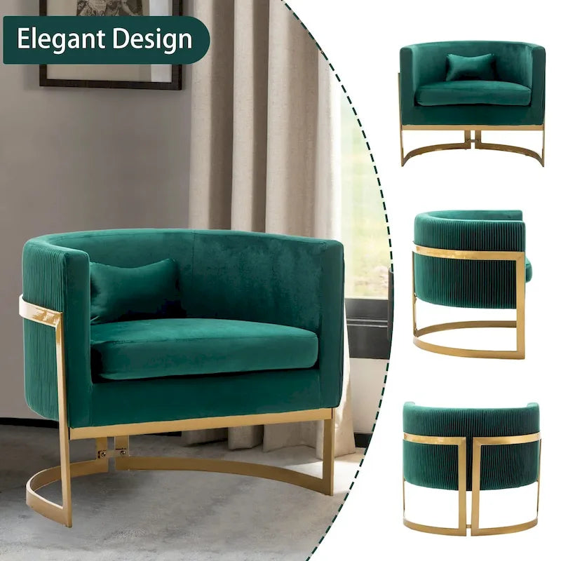 Fauteuil d'appoint, fauteuil club moderne en velours pour salon
