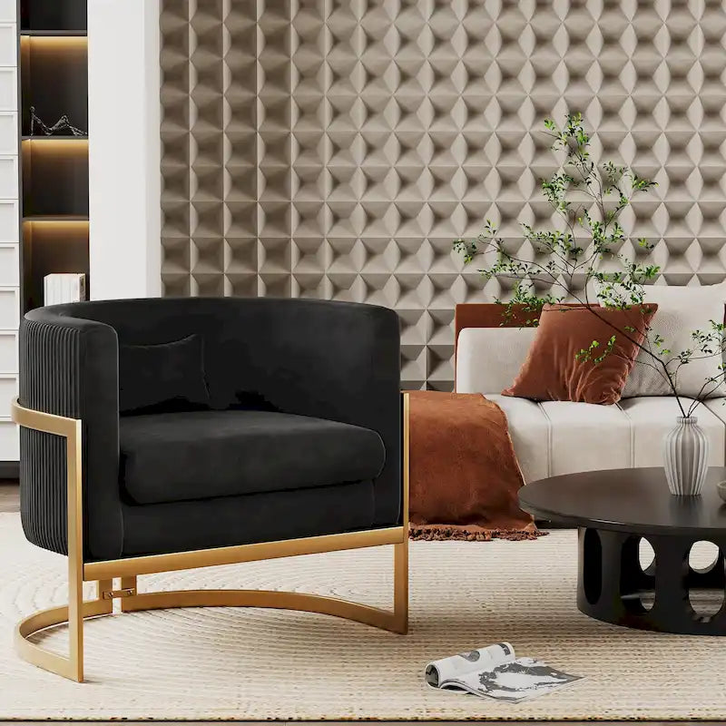 Fauteuil d'appoint, fauteuil club moderne en velours pour salon