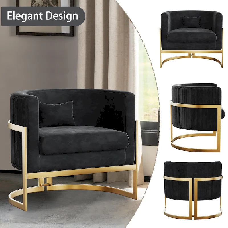Fauteuil d'appoint, fauteuil club moderne en velours pour salon