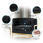 Fauteuil d'appoint, fauteuil club moderne en velours pour salon