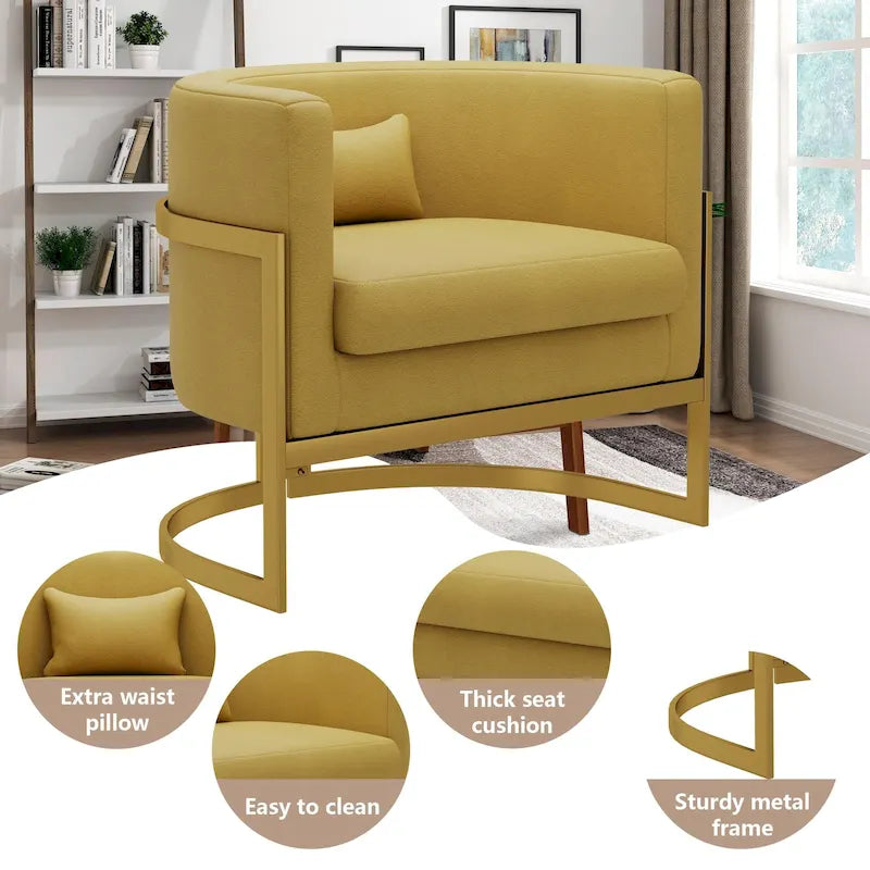 Fauteuil d'appoint, fauteuil club moderne en velours pour salon
