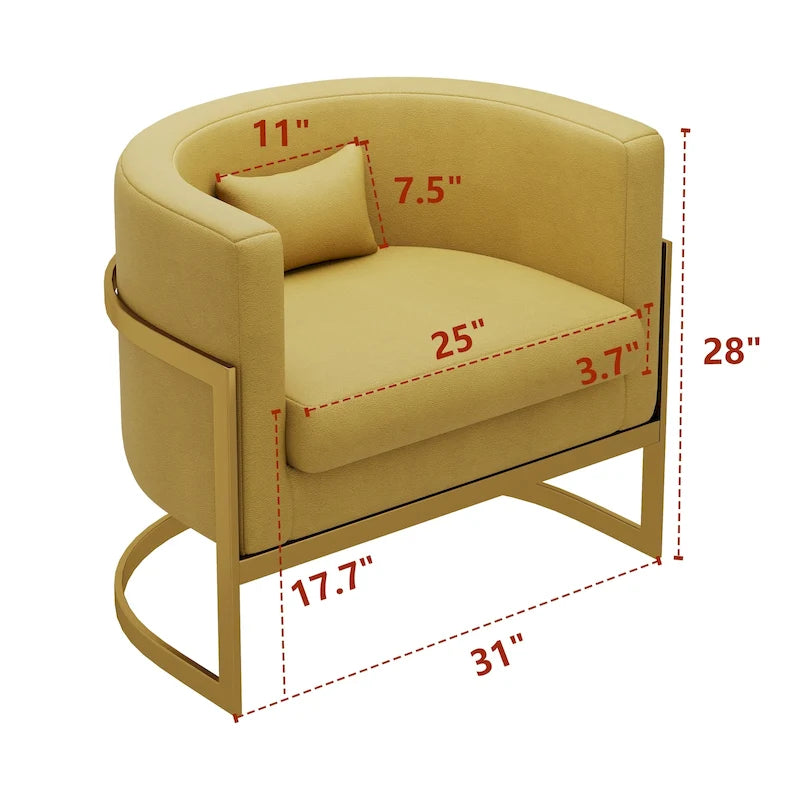 Fauteuil d'appoint, fauteuil club moderne en velours pour salon