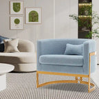 Fauteuil d'appoint, fauteuil club moderne en velours pour salon