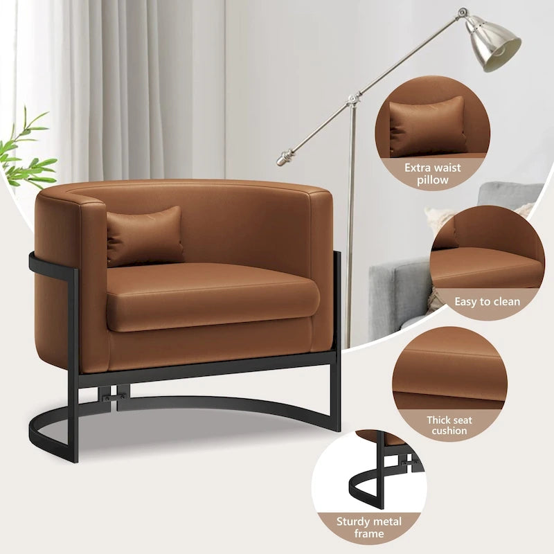 Fauteuil d'appoint, fauteuil club moderne en velours pour salon
