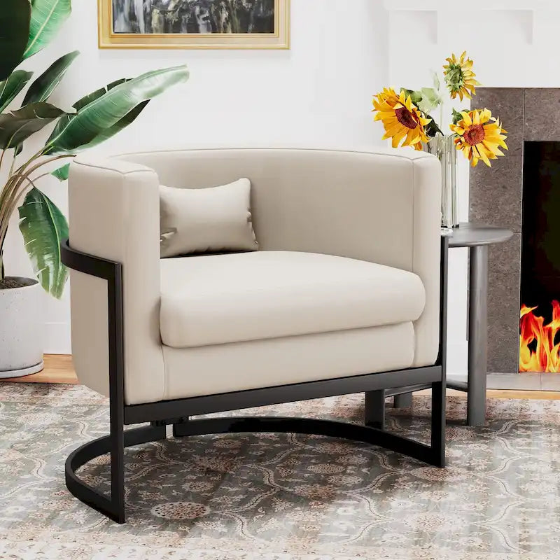 Fauteuil d'appoint, fauteuil club moderne en velours pour salon
