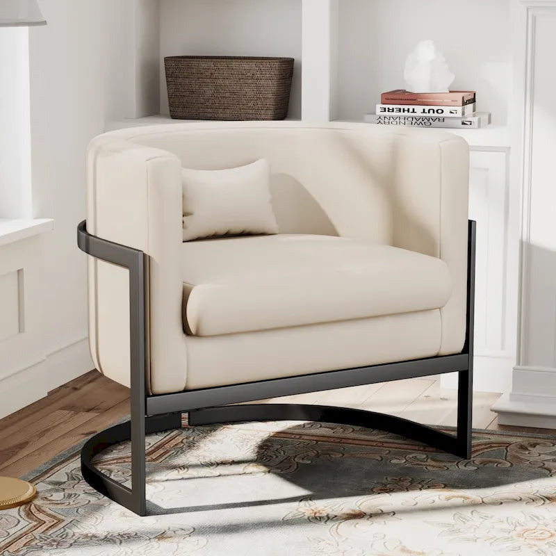 Fauteuil d'appoint, fauteuil club moderne en velours pour salon
