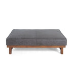 Pouf d'appoint cocktail moderne en microfibre avec cadre en bois