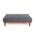 Pouf d'appoint cocktail moderne en microfibre avec cadre en bois