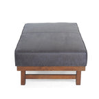 Pouf d'appoint cocktail moderne en microfibre avec cadre en bois