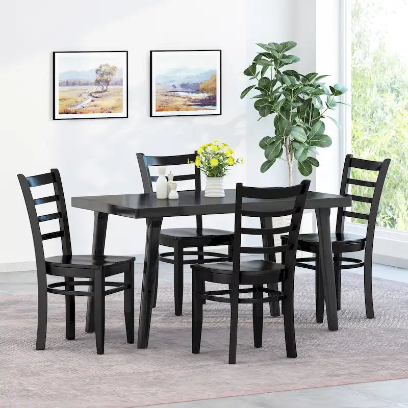 Chaises de salle à manger en hévéa (lot de 4)