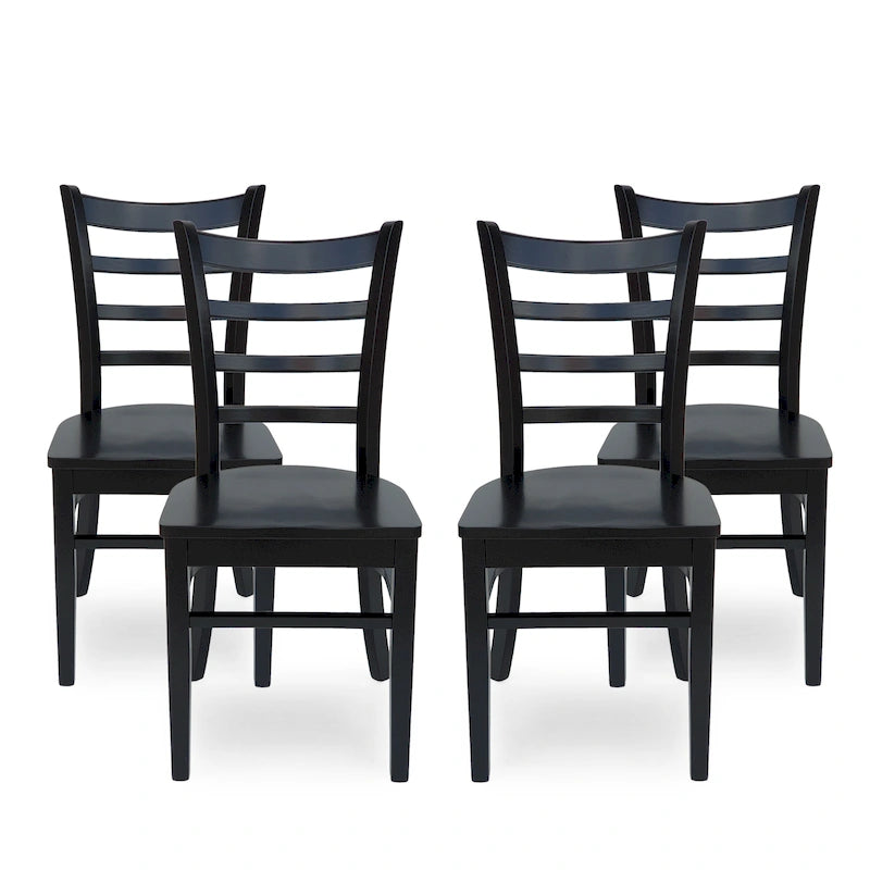 Chaises de salle à manger en hévéa (lot de 4)