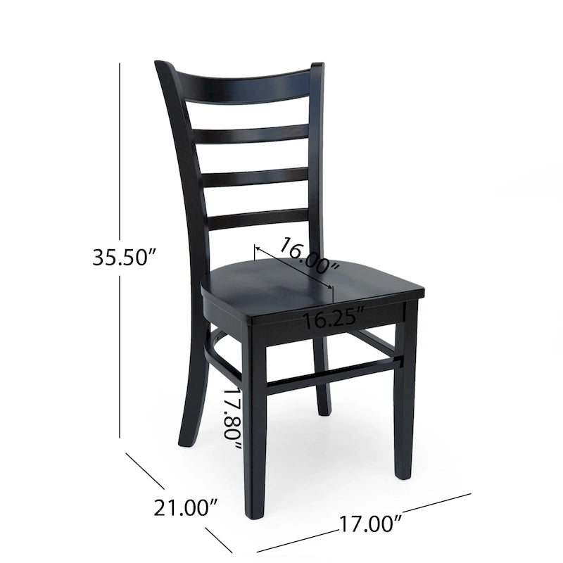 Chaises de salle à manger en hévéa (lot de 4)