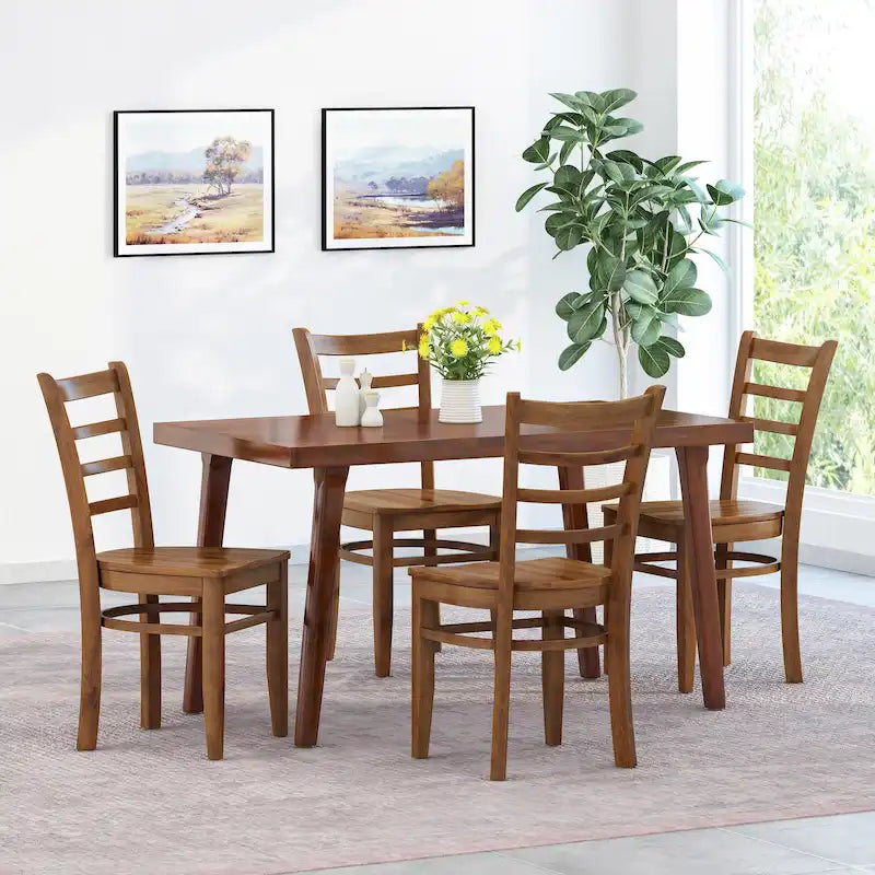 Chaises de salle à manger en hévéa (lot de 4)