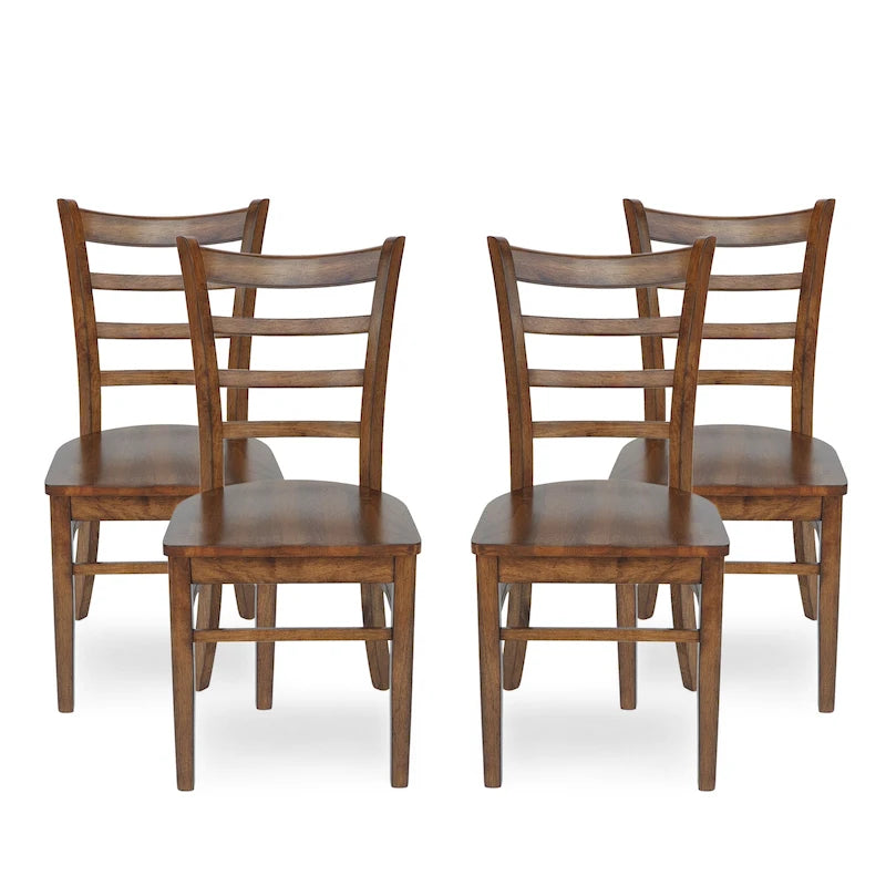 Chaises de salle à manger en hévéa (lot de 4)