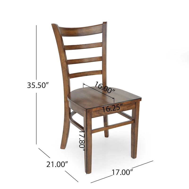 Chaises de salle à manger en hévéa (lot de 4)