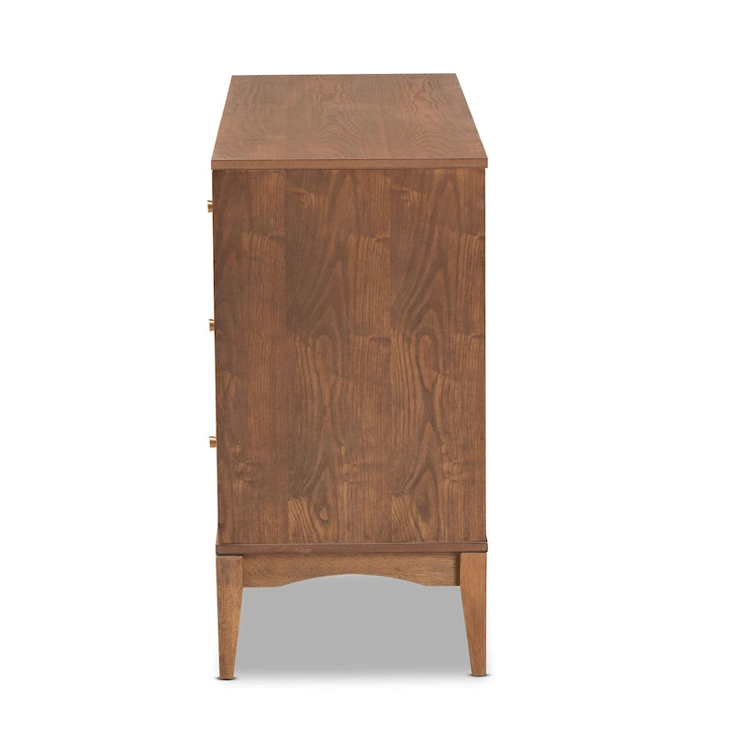 Commode à 6 tiroirs en bois de noyer cendré, finition Noyer Moderne du milieu du siècle
