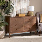 Commode à 6 tiroirs en bois de noyer cendré, finition Noyer Moderne du milieu du siècle