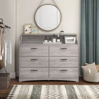 DH BASIC Simple Transitional 47-inch Wide 6-Drawer Double Dresser by 