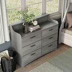 Commode double à 6 tiroirs, style transitionnel simple, de 47 pouces de large