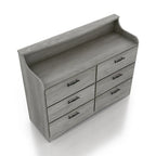 Commode double à 6 tiroirs, style transitionnel simple, de 47 pouces de large