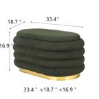 Banc de rangement en velours motif empilé pouf avec base dorée