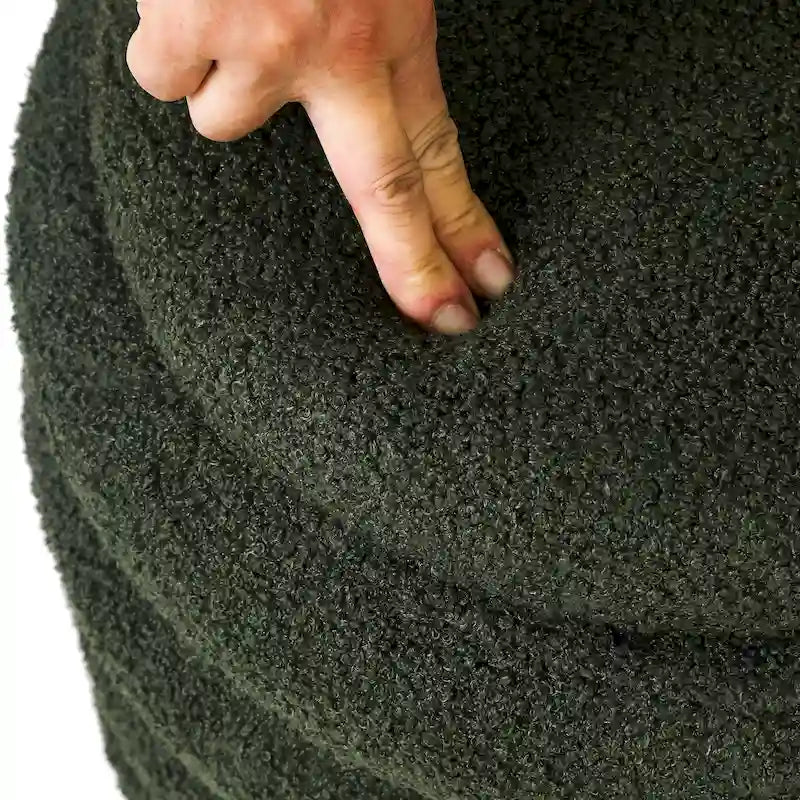 Banc de rangement en velours motif empilé pouf avec base dorée