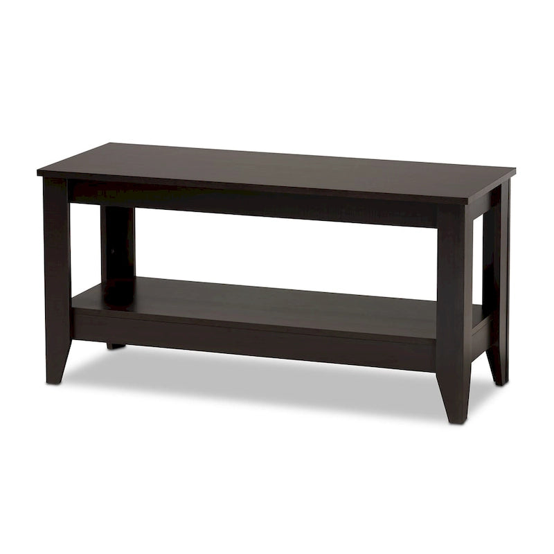 Table basse moderne en bois wengé de forme rectangulaire