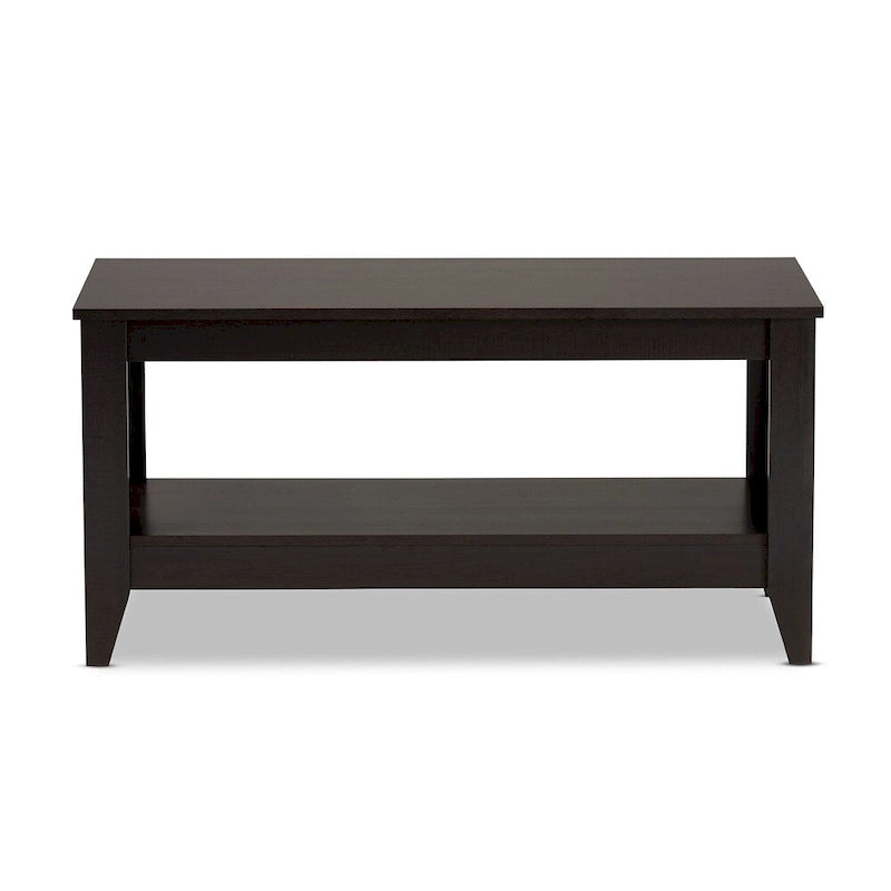 Table basse moderne en bois wengé de forme rectangulaire