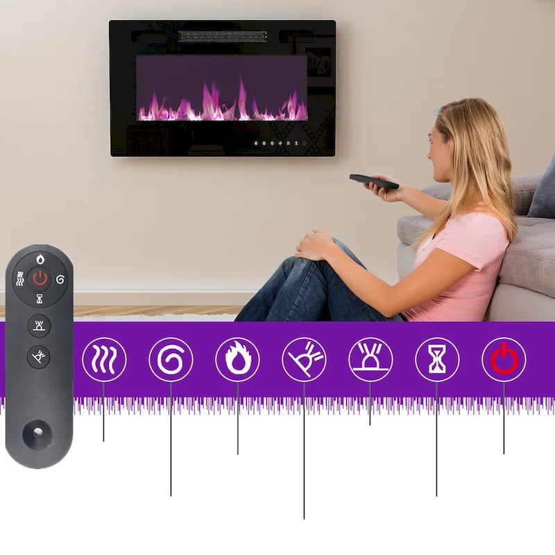 Meuble TV avec cheminée encastrable – Meuble multimédia élégant