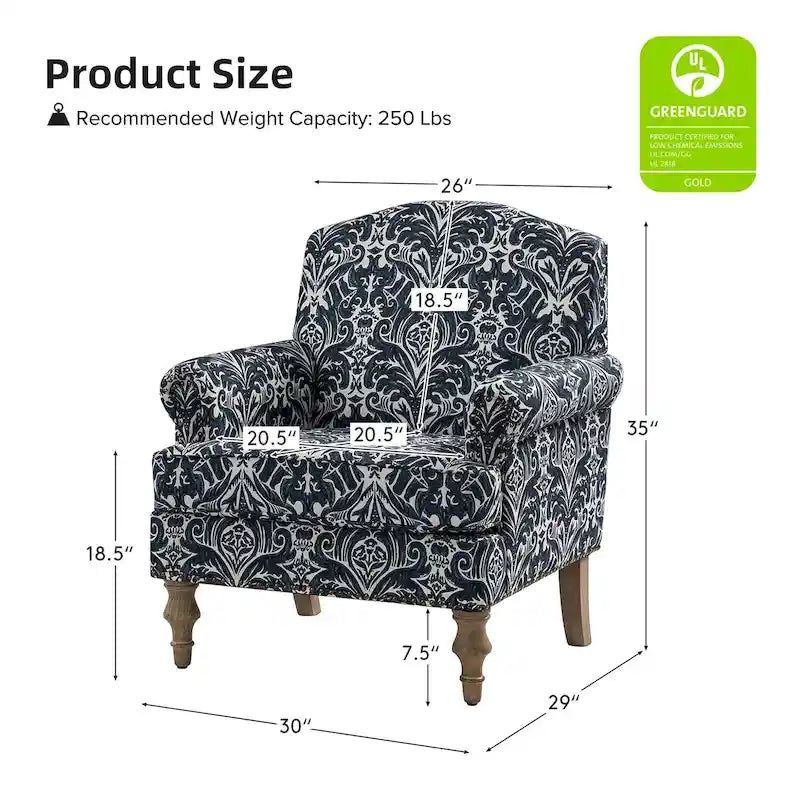 Fauteuil de ferme clouté avec accoudoirs roulés