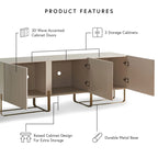 Meuble TV de rangement moderne de 152 cm à 3 portes