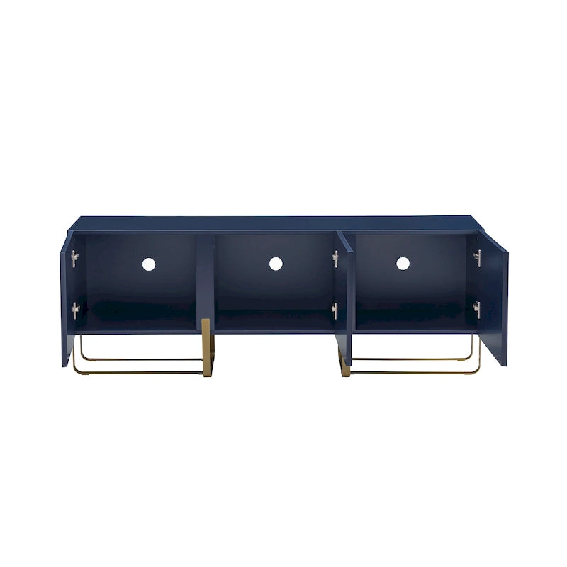 Meuble TV de rangement moderne de 152 cm à 3 portes