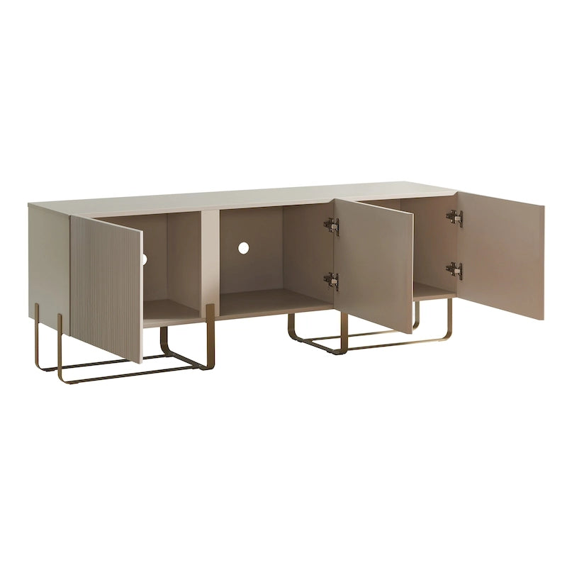 Meuble TV de rangement moderne de 152 cm à 3 portes