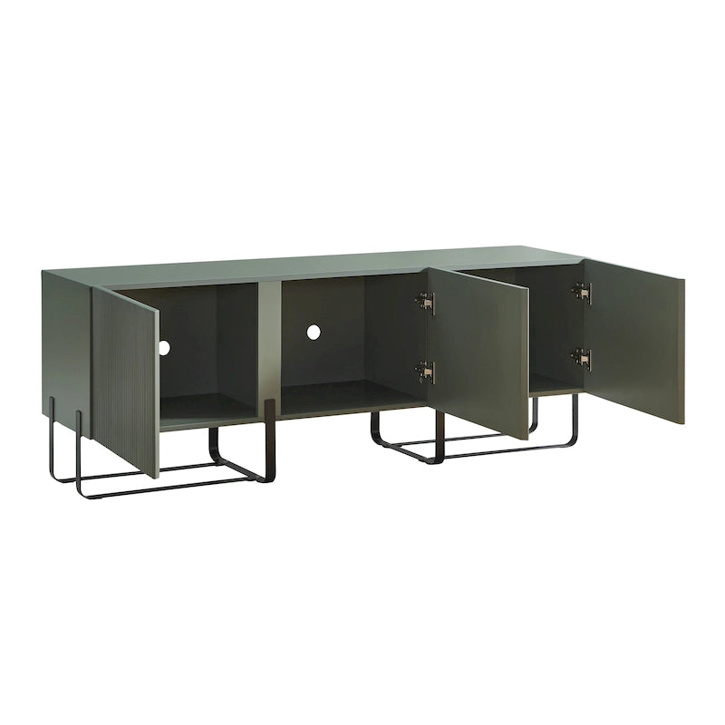 Meuble TV de rangement moderne de 152 cm à 3 portes