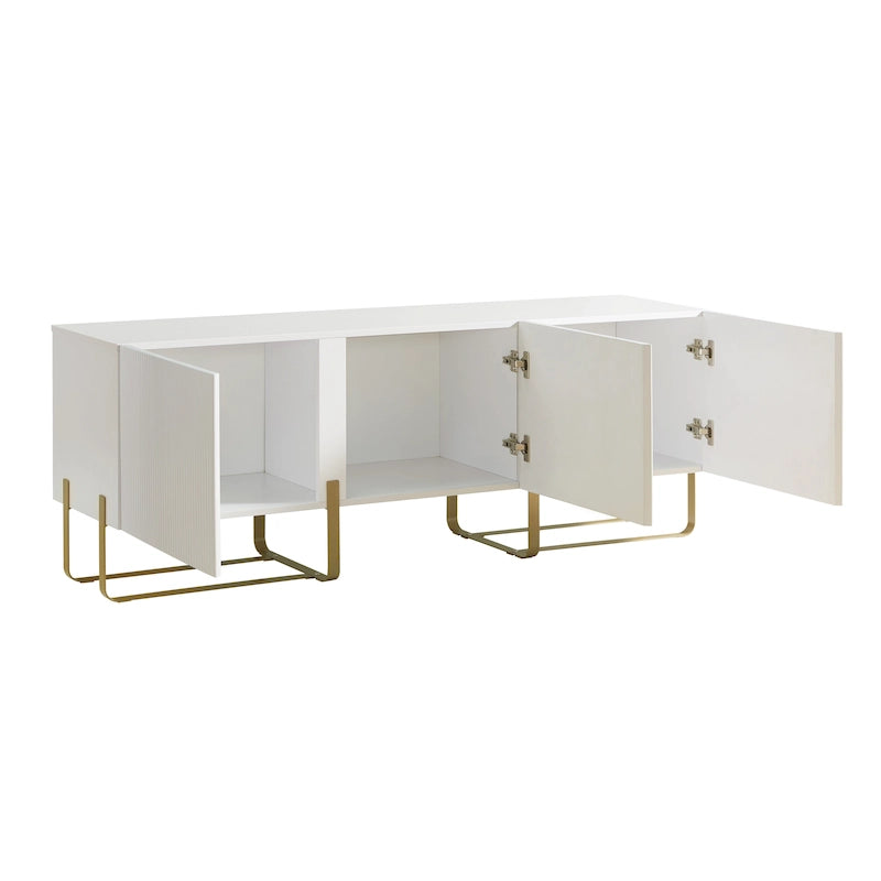 Meuble TV de rangement moderne de 152 cm à 3 portes