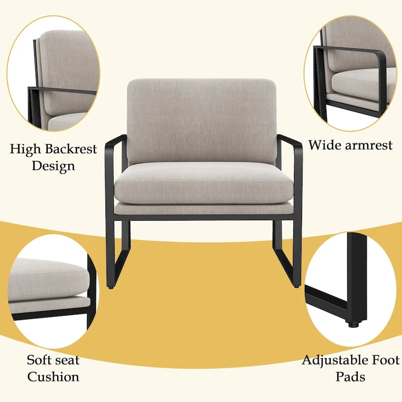 Fauteuils d'appoint, Fauteuils de salon Fauteuil en lin Fauteuils d'appoint pour salon